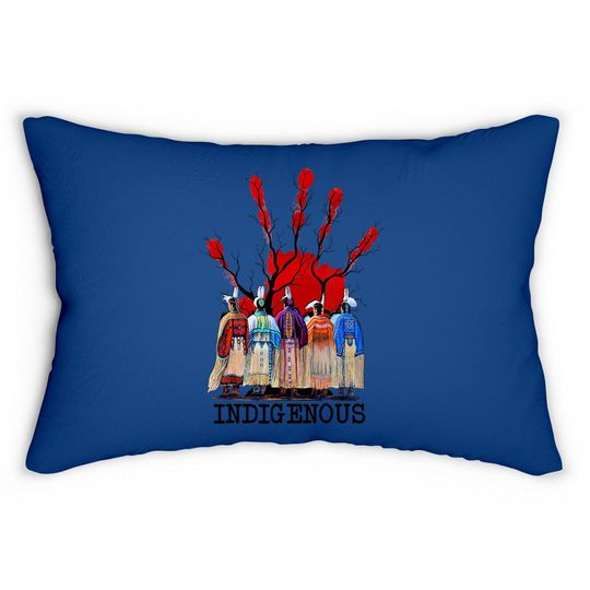 Native American Indigenous Red Hand Lumbar Pillow