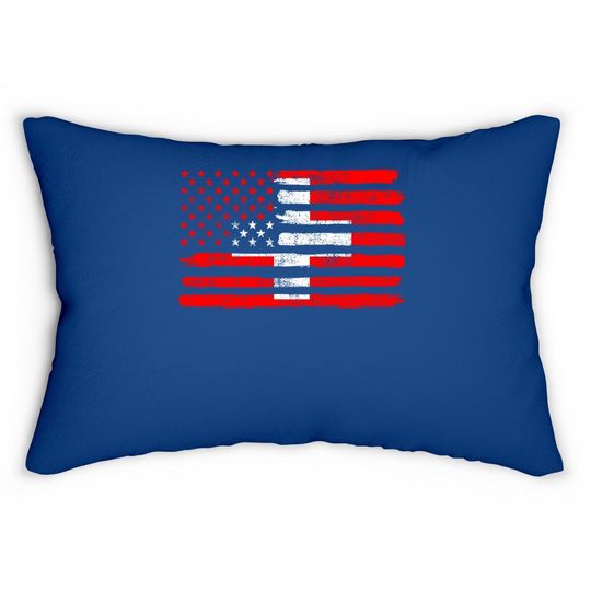 Usa Switzerland Flag American Swiss Lumbar Pillow