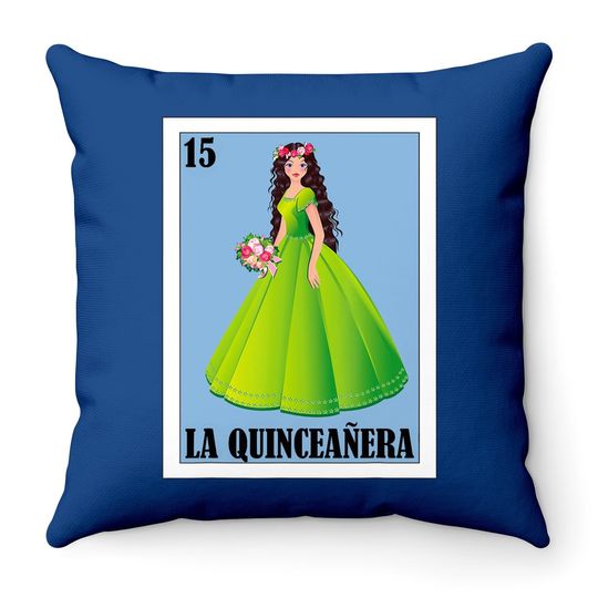 15s Lottery Mexican Lottery La Quincea Throw Pillow