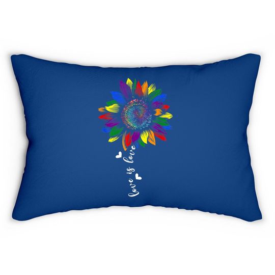 Sunflower Love Is Love Gay Lumbar Pillow