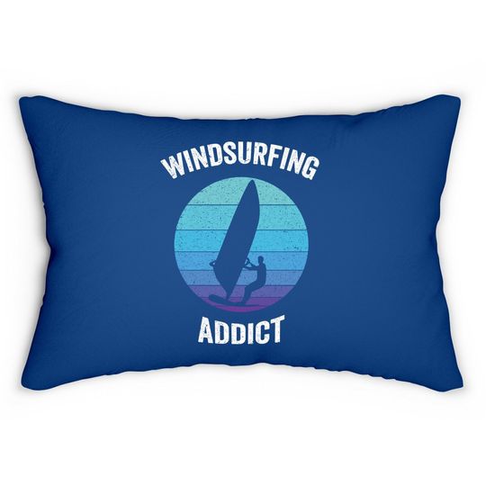 Windsurfing Addict Vintage Retro Wind Surfing Windsurf Lumbar Pillow