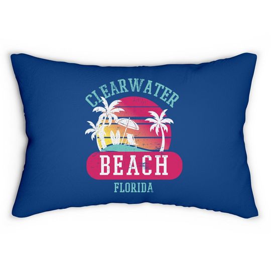 Clearwater Beach Original Florida Sunset Beaches Lumbar Pillow
