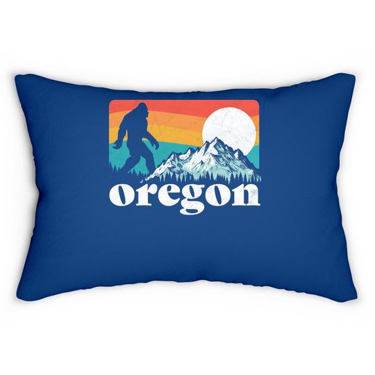 Oregon Pride Bigfoot Mountains 80's Vintage Lumbar Pillow
