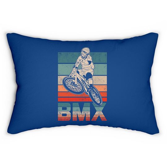 Bmx Vintage Bike Fans Gift Boys Youth Bike Bmx Lumbar Pillow
