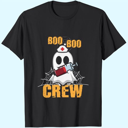 Discover Vaccination Boo Boo Crew Nurse Halloween T-Shirt
