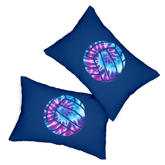 Volleyball Tie Dye Blue Purple Lumbar Pillownage Lumbar Pillow