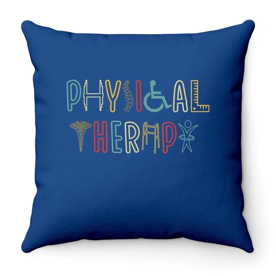 Retro Vintage Physical Therapy Throw Pillow