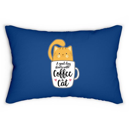 Orange Cat Coffee Mug Lumbar Pillow Cat Lover Gifts Lumbar Pillow