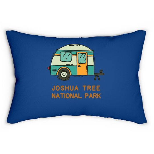 Joshua Tree National Park Desert Vintage Retro Camper Lumbar Pillow