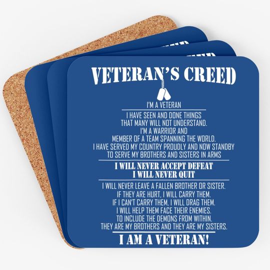 Veteran's creed I'm a veteran Coasters