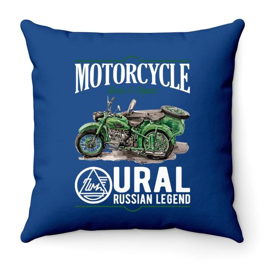 Ural Motorcycle Offroad Motorcyclist Throw Pillow