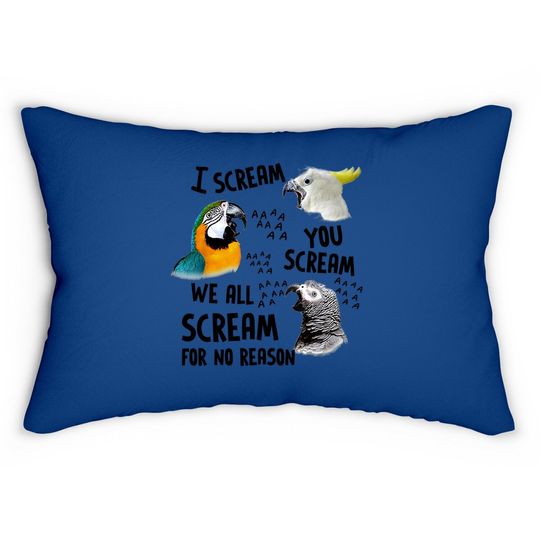 I Scream You Scream Parrot Lumbar Pillow