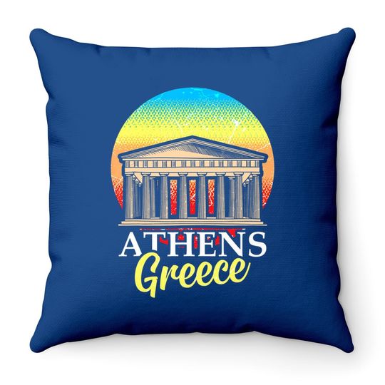 Athens Greece Greek City Acropolis Parthenon Throw Pillow