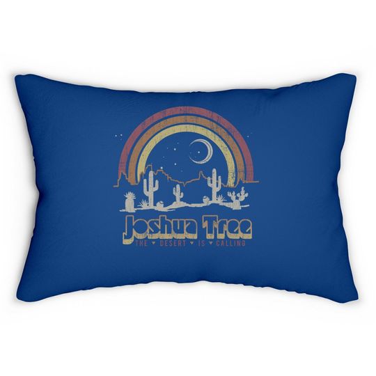 Joshua Tree Desert Rainbow Vintage Retro Outdoors Lumbar Pillow