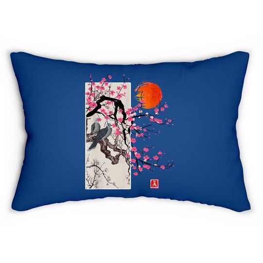 Vintage Sakura Blossom Japanese Cherry Scenery Gift Lumbar Pillow Lumbar Pillow