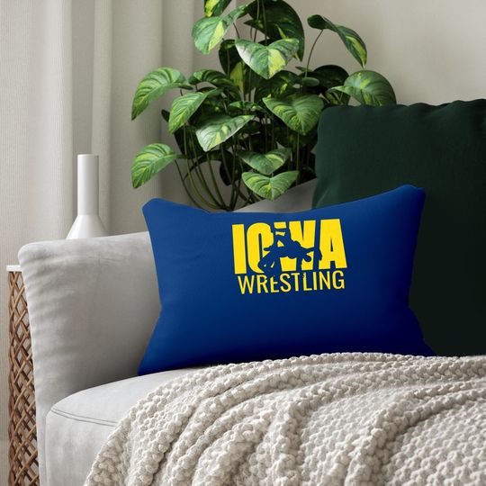 Iowa Wrestling Freestyle Wrestler The Hawkeye State Lumbar Pillow