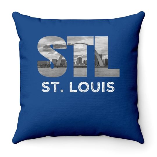 Downtown St Louis Missouri Skyline Art Gateway Arch Throw Pillow