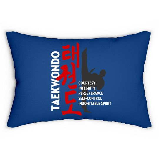 Taekwondo Tenets Martial Arts Graphic Lumbar Pillow