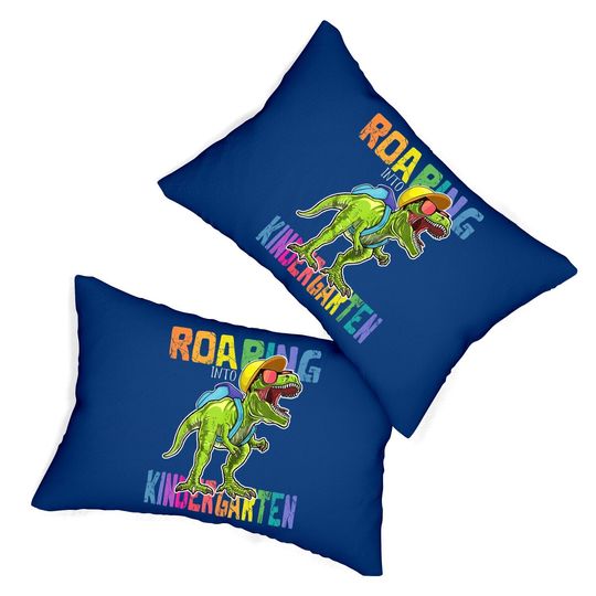 Roaring Kindergarten Dinosaur T Rex Back To School Boys Lumbar Pillow