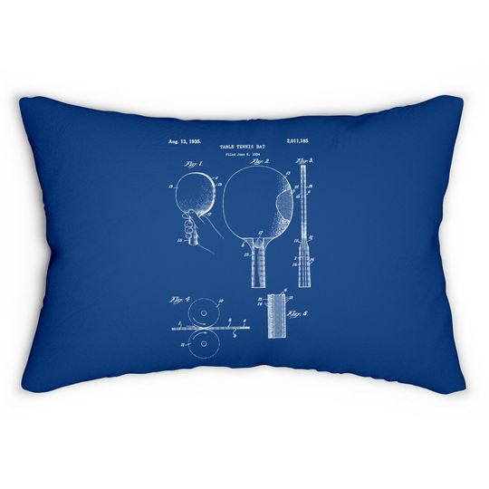 Retro Ping Pong Paddle Lumbar Pillow Vintage Table Lumbar Pillow