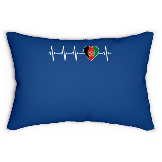 Afghani Heartbeat I Love Afghanistan Heart Flag Lumbar Pillow