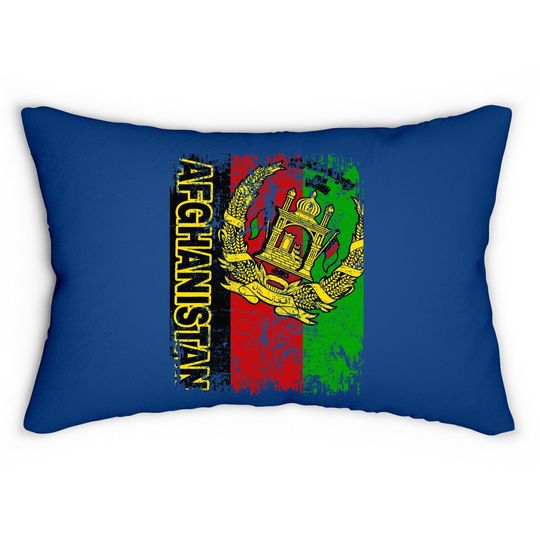 Vintage Afghanistan Flag Lumbar Pillow