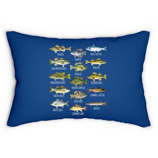 Fish Species Biology Types Of Freshwater Fish Fishing Lumbar Pillow