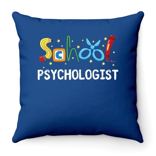 School Psychologist Cute Gift Psych Therapist Appreciation Throw Pillow