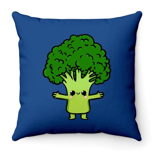 Kawaii Broccoli Throw Pillow