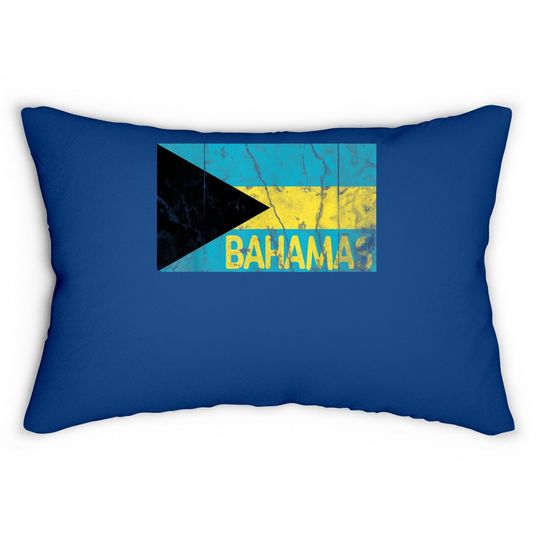 Bahamas Flag Distressed Vintage Lumbar Pillow