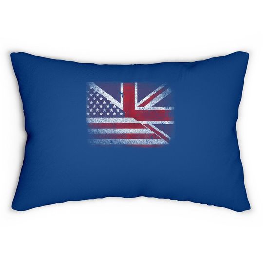 British American Flag Great Britain Union Jack Lumbar Pillow.