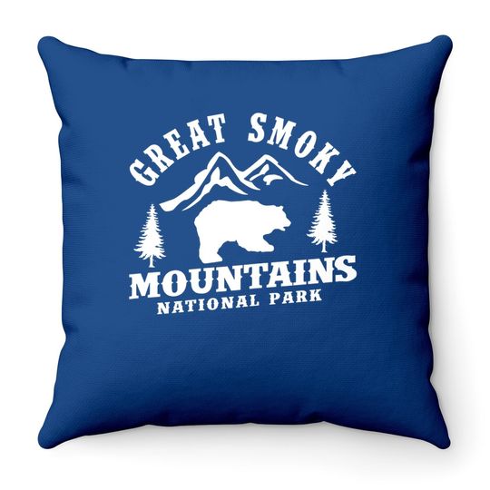Great Smoky Mountains National Park Us Black Bears Vintage Throw Pillow
