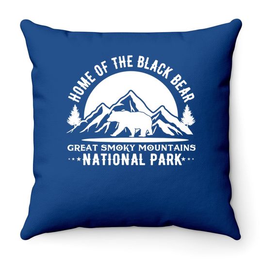 Great Smoky Mountains National Park Us Black Bears Vintage Throw Pillow