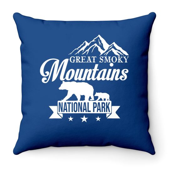 Great Smoky Mountains National Park Us Black Bears Vintage Throw Pillow