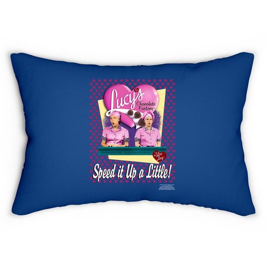 I Love Lucy Lumbar Pillow Chocolate Factory Speed It Up Pink Lumbar Pillow