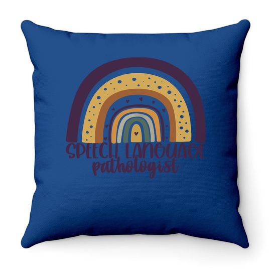 Speech Language Pathologist Rainbow Speech Therapy Throw Pillow