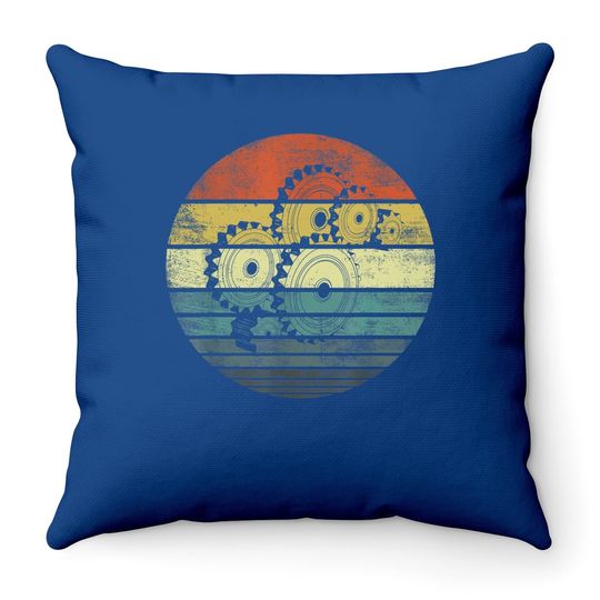 Mechanical Engineer Retro Cogs Engineering Gear Throw Pillow