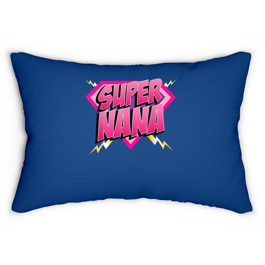 Super Nana Superhero Grandmother Comic Book Lumbar Pillow