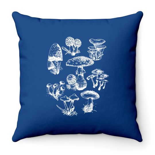Mushroom Hunter Mycology Wild Mushrooms Foraging Fungi Throw Pillow