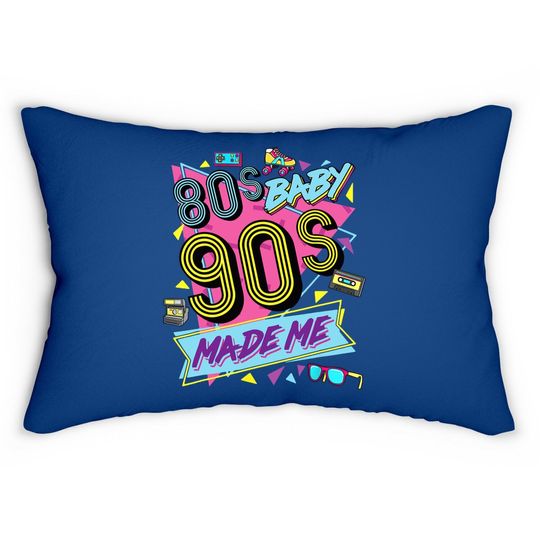 Vintage 1980s 80's Baby 1990s 90's Made Me Retro Nostalgia Lumbar Pillow