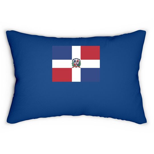 Aifris Dominican Republic Flag Cotton Lumbar Pillow