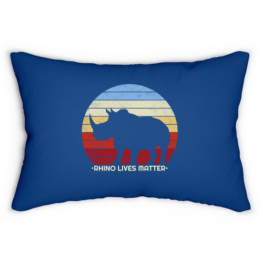 Rhino Lives Matter Gift For Endangered Rhinoceros Vintage Lumbar Pillow