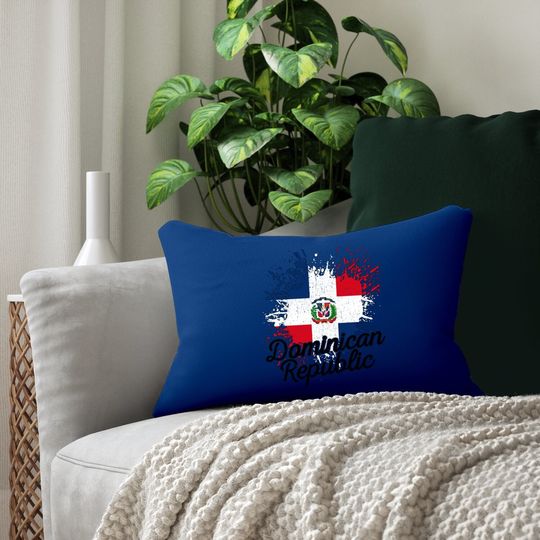 Dominican Republic Patriotic Flag Premium Lumbar Pillow