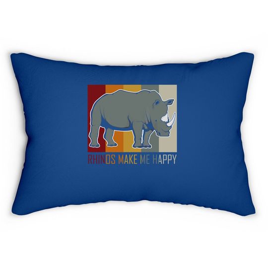Rhinos Make Me Happy Lumbar Pillow