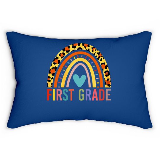 First Grade Rainbow Girls Boys Teacher Team Lumbar Pillow