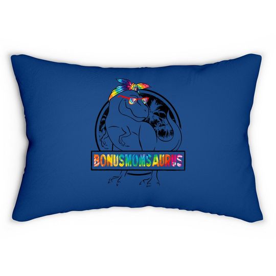 Tie Dye Bonusmomsaurus Bonus Mom Dinosaur Rex Mother's Day Lumbar Pillow