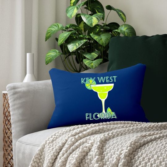 Key West Florida Margarita Cocktail With Lime Premium Lumbar Pillow