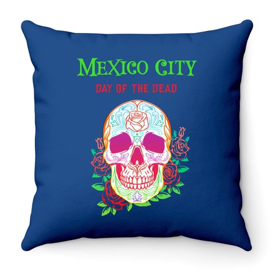 Day Of The Dead Mexico City 2021 Throw Pillow