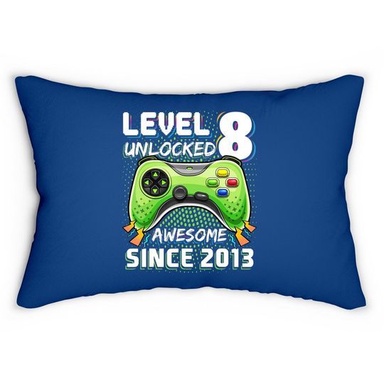 Level 8 Unlocked Awesome Video Game Gift Lumbar Pillow