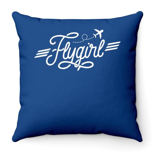 Flygirl Vintage Aviation Throw Pillow Pilot Gift Flight Attendant Throw Pillow